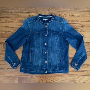 Kate & Sam Ruffle Collar Blue Denim Jean Jacket Women’s Size Small NEW WITH TAGS